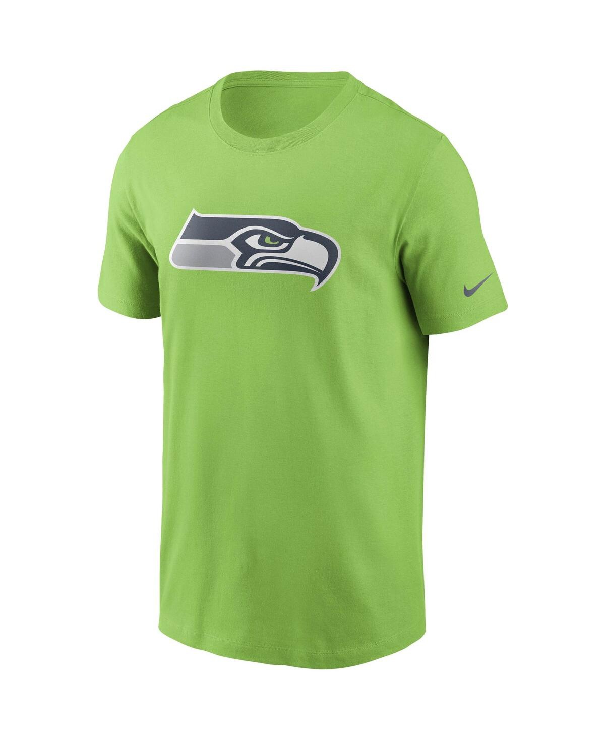 Nike Men's Neon Green Seattle Seahawks Logo Essential Legend Performance T-shirt In Neon Green