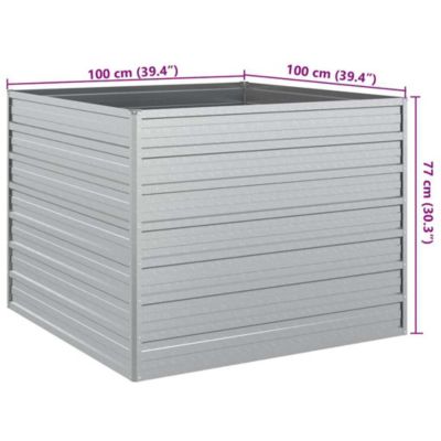 Garden Raised Bed Silver Galvanized Steel Large Garden Raised Bed