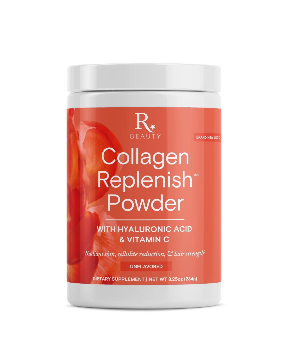 Beauty, Collagen Replenish Powder with Hyaluronic Acid & Vitamin C, for Radiant Skin, Cellulite Reduction & Hair Strength, 8.25 Oz, Unflavo