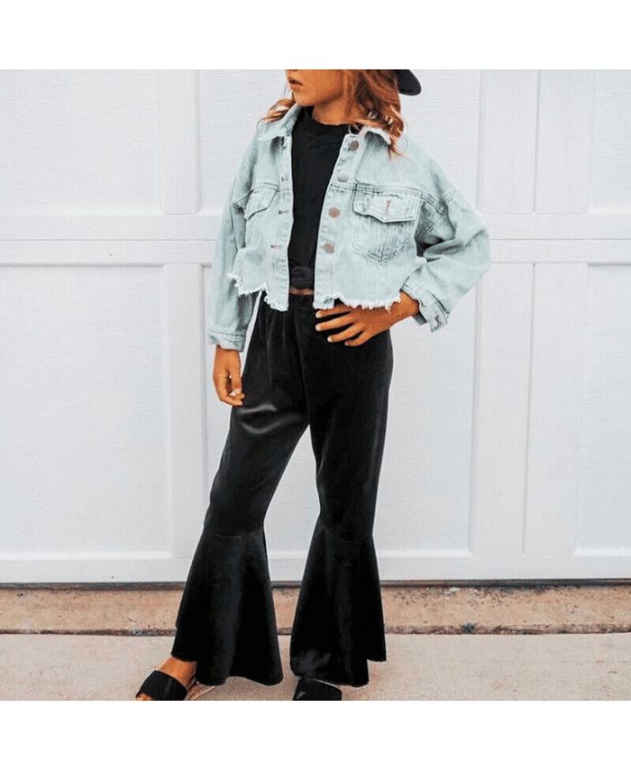 Bailey's Blossoms Toddler Girls Lina Pleated Velour Bell Bottoms Macy's