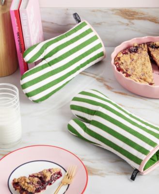 Botanical Stripe Oven Mitt 2-Pack Set, 7" x 13"