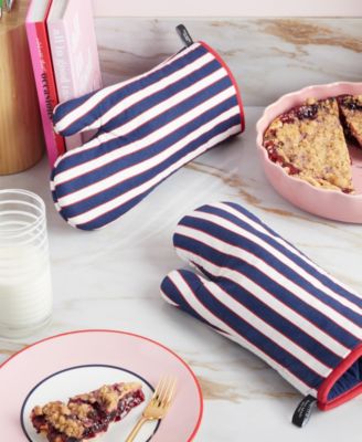 Botanical Stripe Oven Mitt 2-Pack Set, 7" x 13"