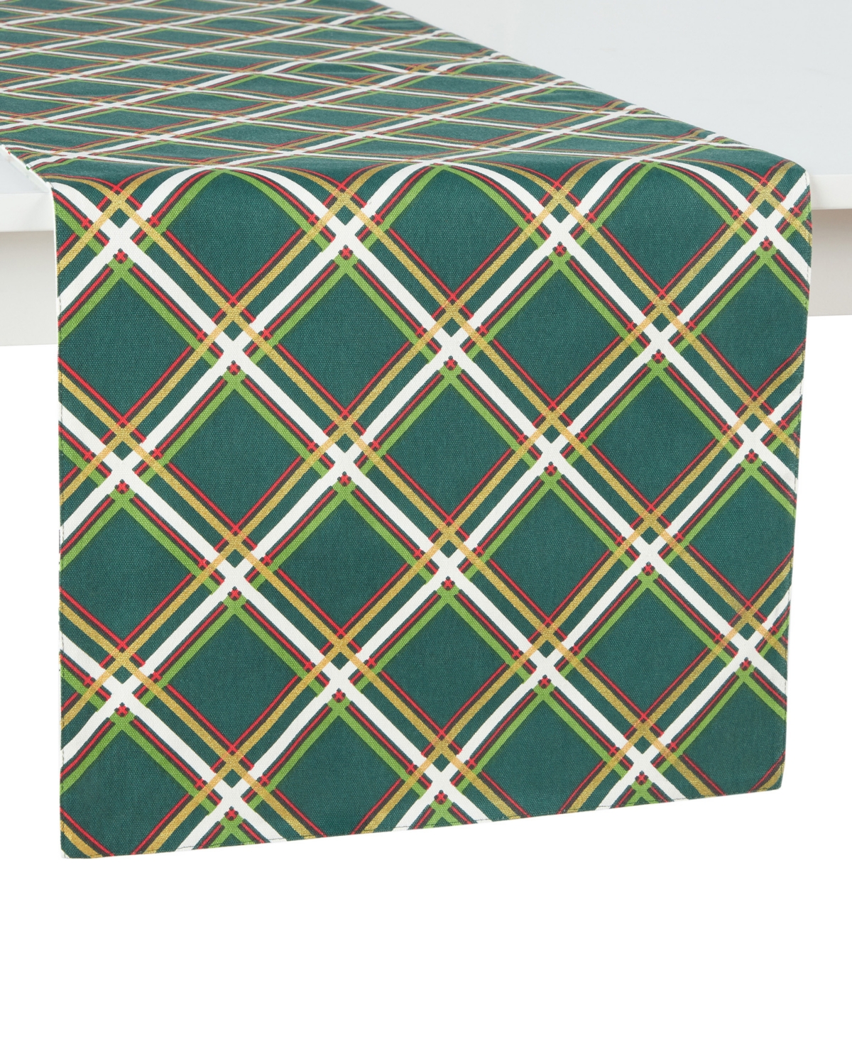 Kate Spade Holiday Confetti Acrobat Plaid Reversible Holiday Table Runner, 15" X 72" In Multi