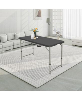 4 Foot Folding Table Black Indoor Outdoor Folding Card Table