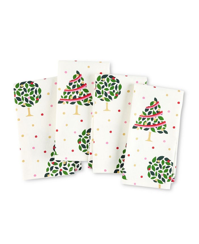 Kate Spade New York Confetti & Acrobat Plaid Holiday Kitchen Towels 2-Pack, 100% Cotton