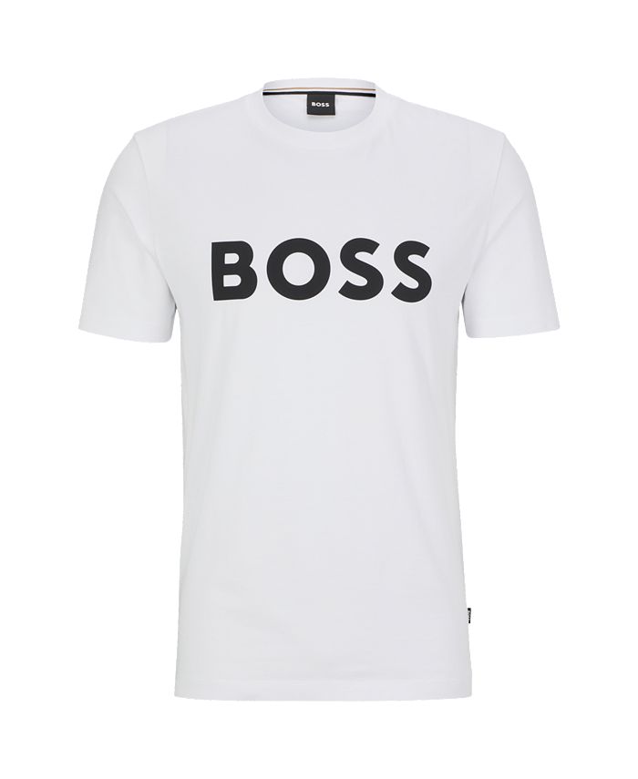 Hugo Boss Men's Rubber-Print Logo T-shirt - Macy's