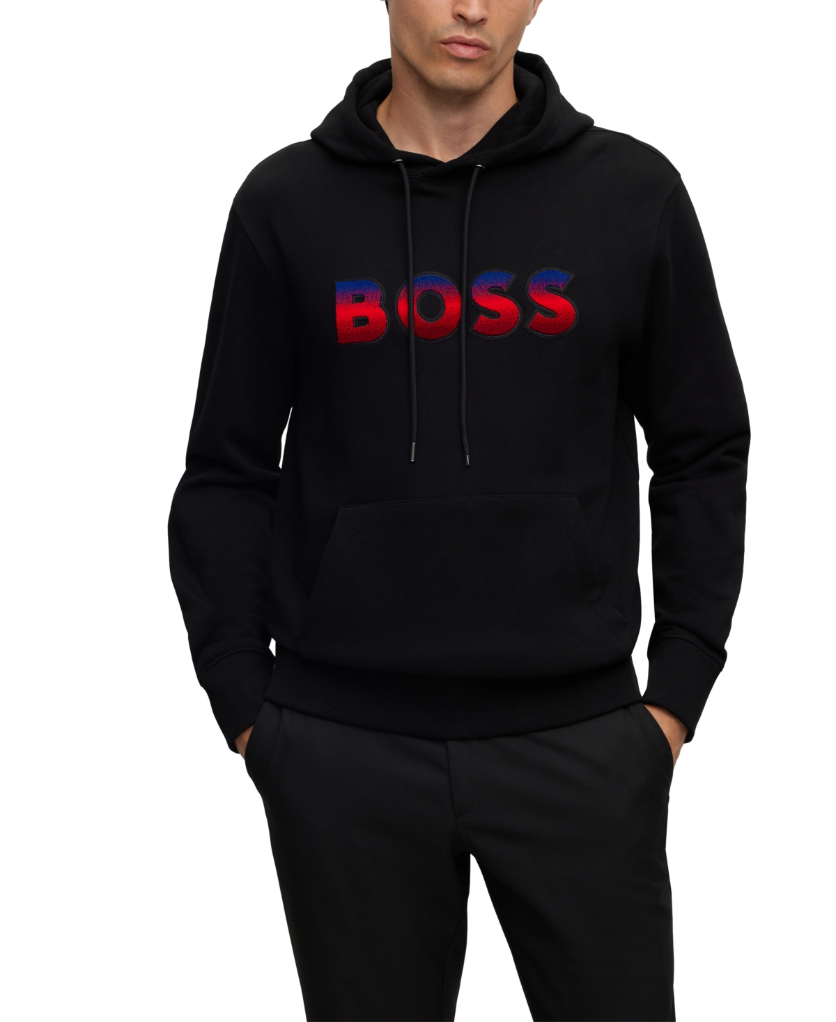 Hugo Boss Boss By  Men's Degrade Logo Regular-fit Hoodie In Black