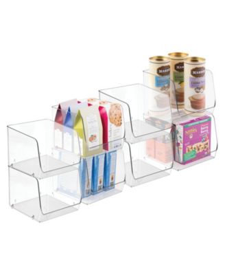 mDesign Kitchen Plastic Storage Organizer Bin with Open Front - 8 Pack ...