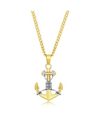 Stainless Steel Anchor Necklace - Gold
