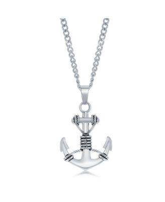 Stainless Steel Anchor Necklace - Silver