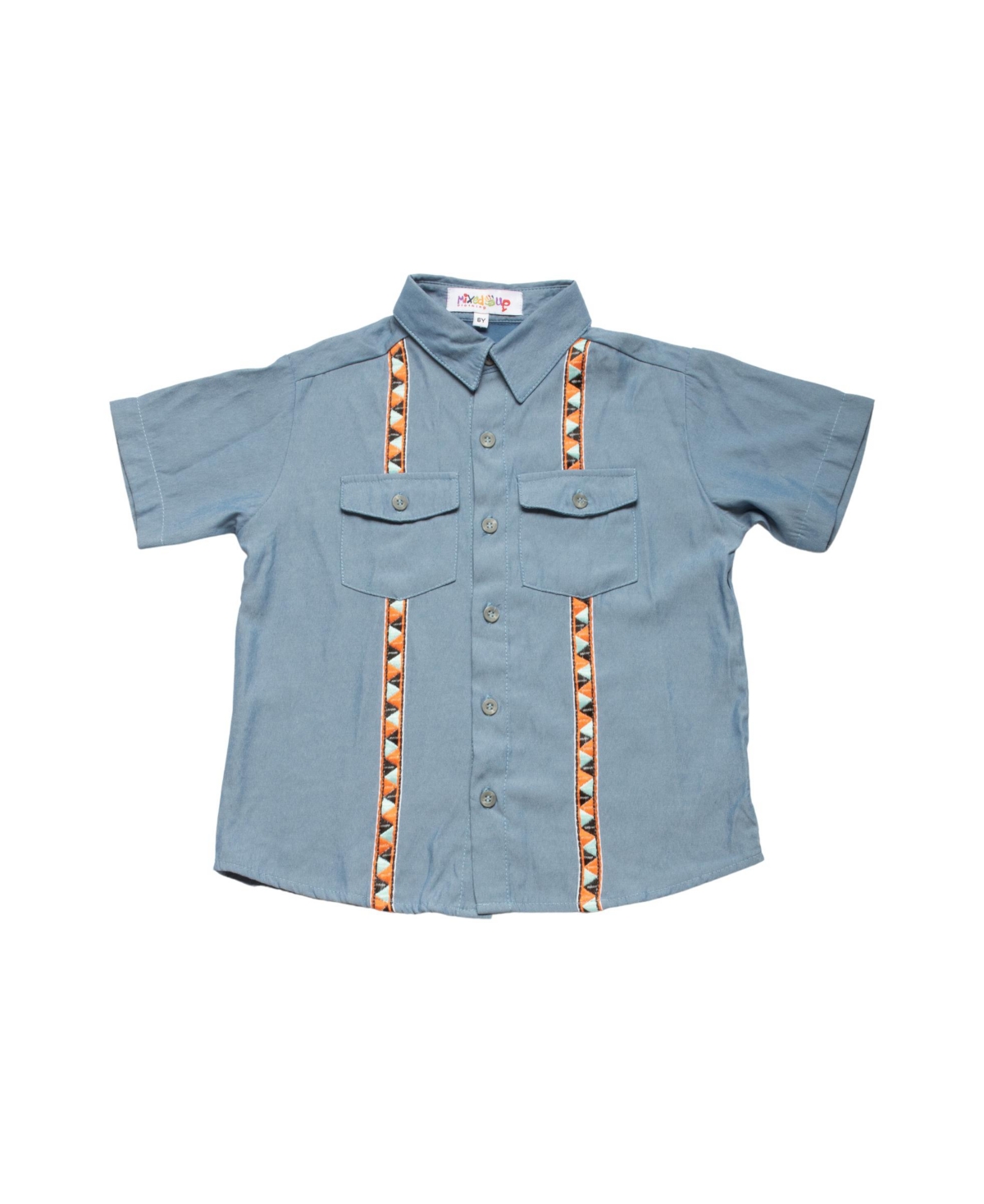 Mixed Up Clothing Toddler Boys Short Sleeves Button Down Pocket Shirt In Light Blue