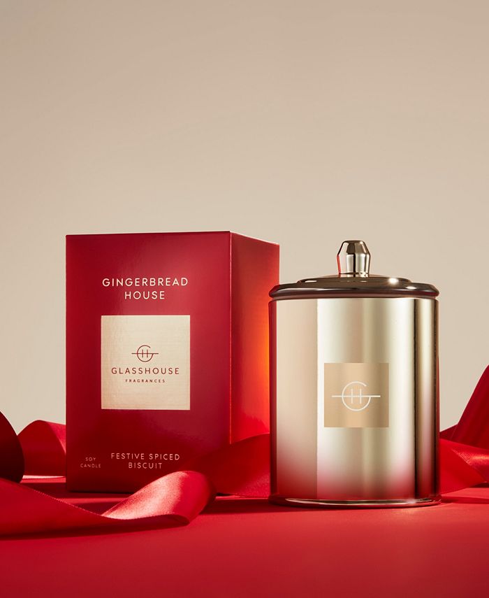 Glasshouse Fragrances Holiday Gingerbread House Triple Scented Candle