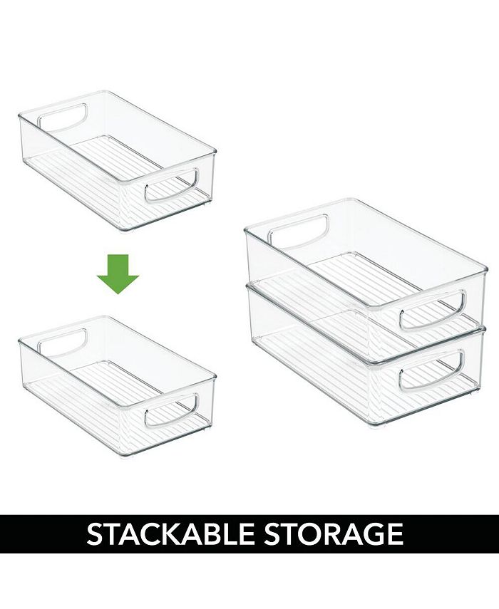 mDesign Small Plastic Office Storage Container Bin with Handles, 2 Pack