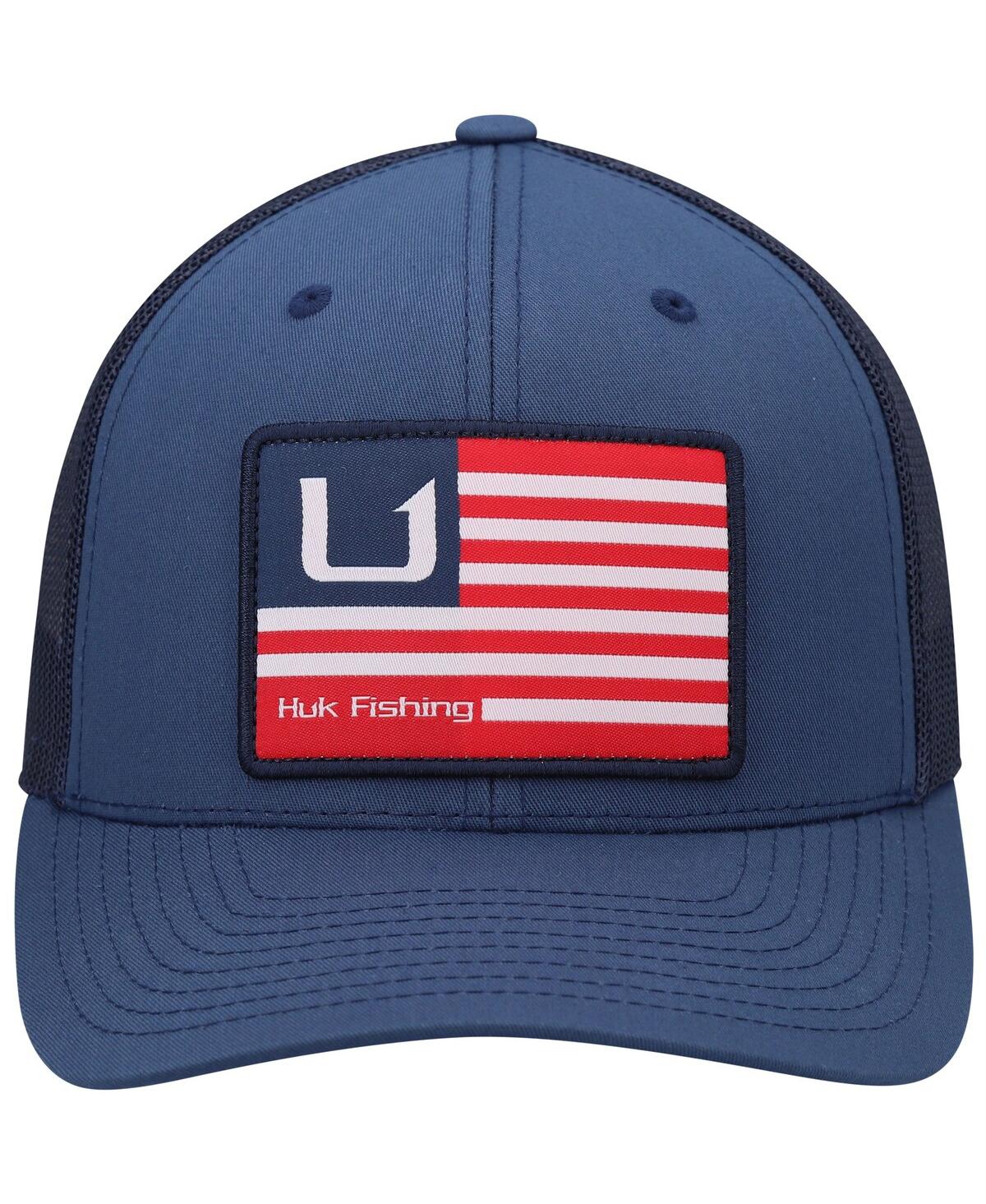 Shop Huk Men's  Blue S And Bars American Trucker Snapback Hat