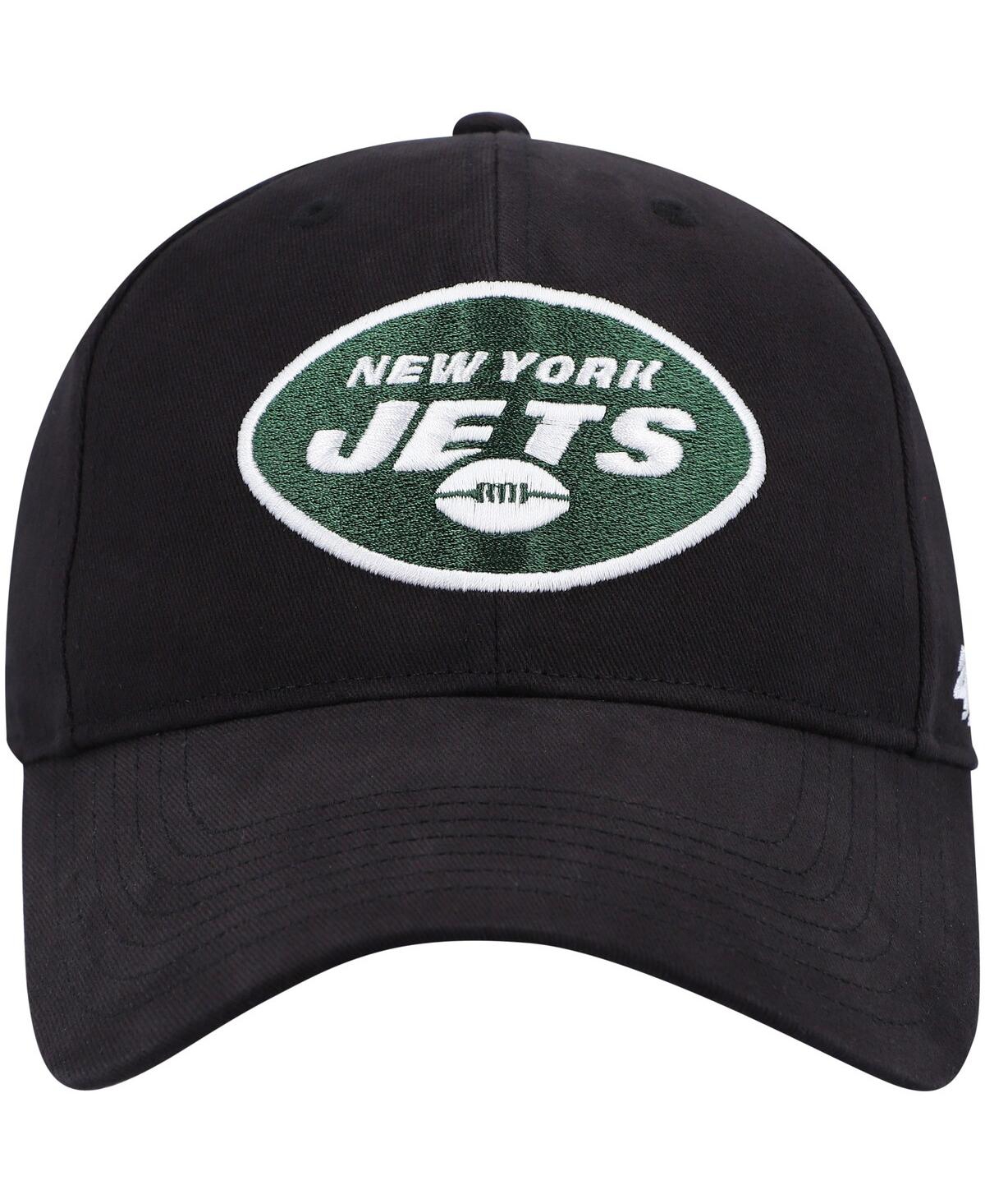 47 Brand Big Boys And Girls ' Black New York Jets Secondary Mvp Adjustable Hat In Black