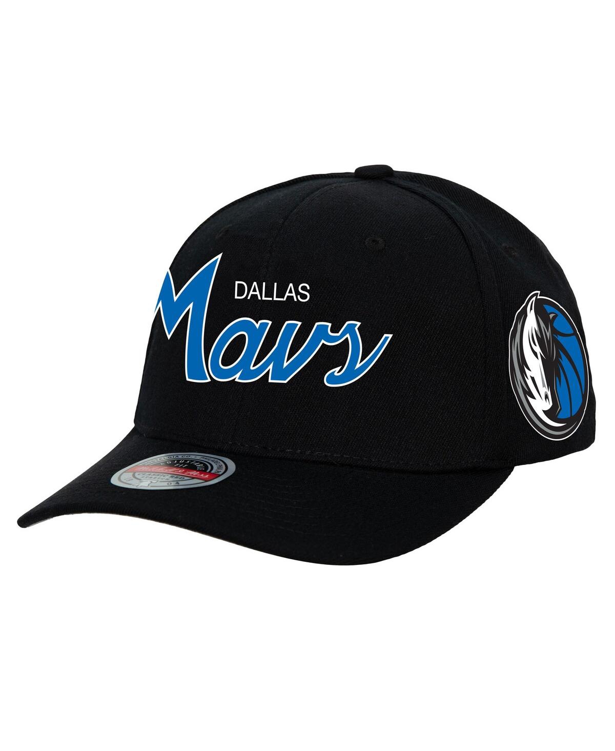 Shop Mitchell & Ness Men's  Black Dallas Mavericks Mvp Team Script 2.0 Stretch-snapback Hat
