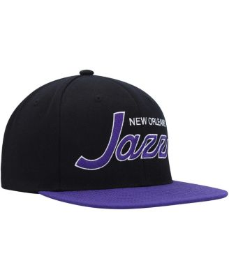 Men's Black Utah Jazz Hardwood Classics MVP Team Script 2.0 Snapback Hat