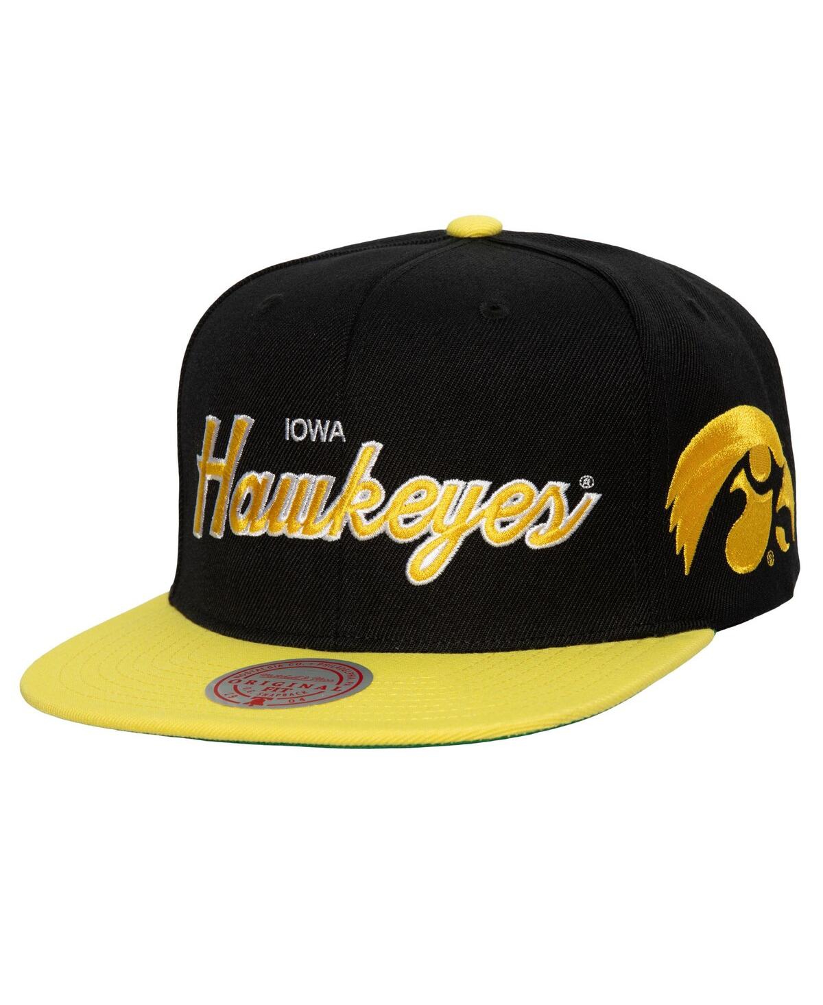 Mitchell & Ness Men's  Black Iowa Hawkeyes Team Script 2.0 Snapback Hat