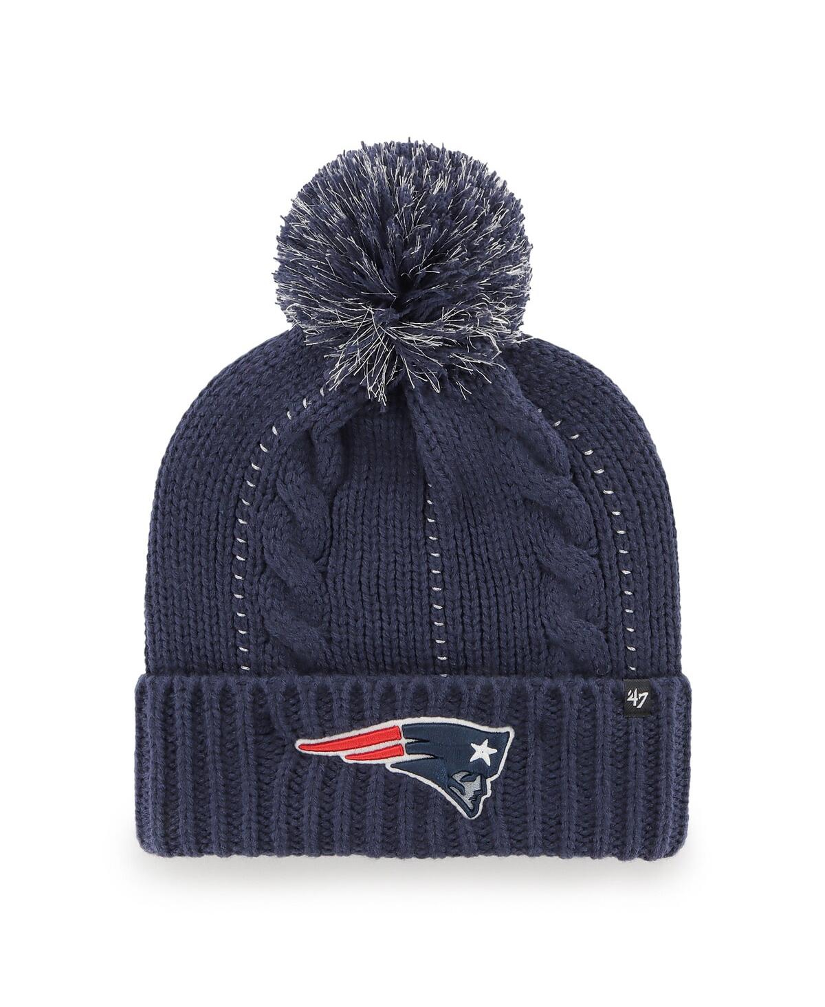 47 Brand Women's ' Navy New England Patriots Bauble Cuffed Knit Hat With Pom