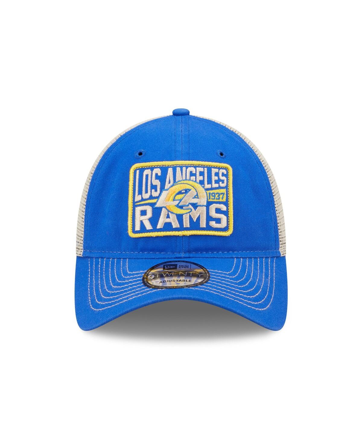 Men's New Era Natural Los Angeles Rams Devoted Trucker 9TWENTY Snapback Hat - Natural