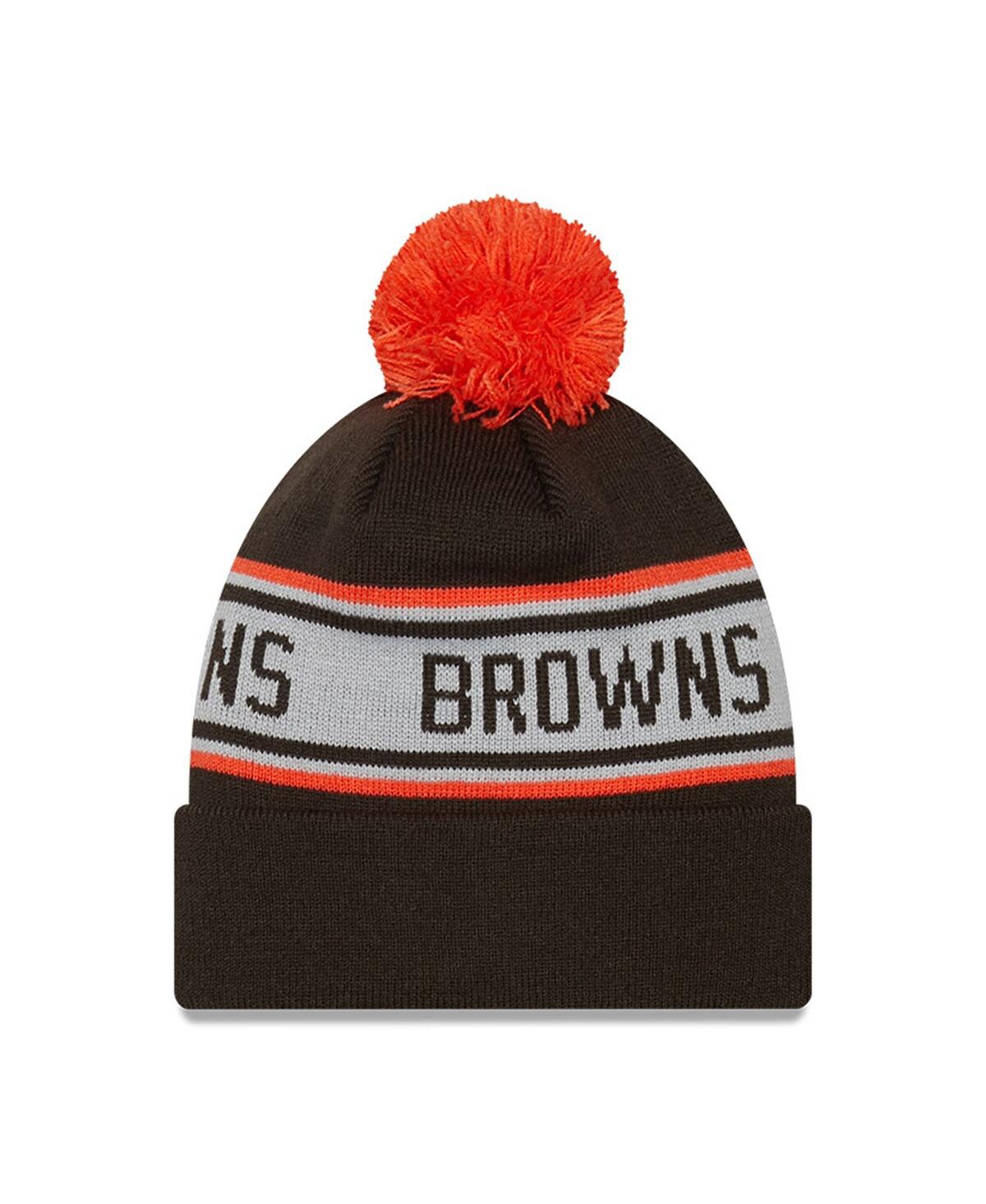 Preschool Boys and Girls New EraCleveland Browns Repeat Cuffed Knit Hat with Pom - Brown