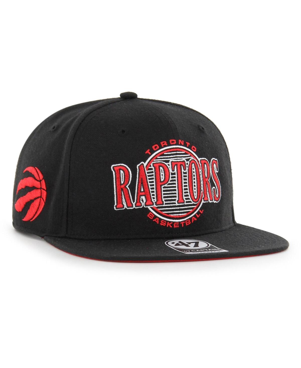 Men's '47 BrandToronto Raptors High Post Captain Snapback Hat - Black
