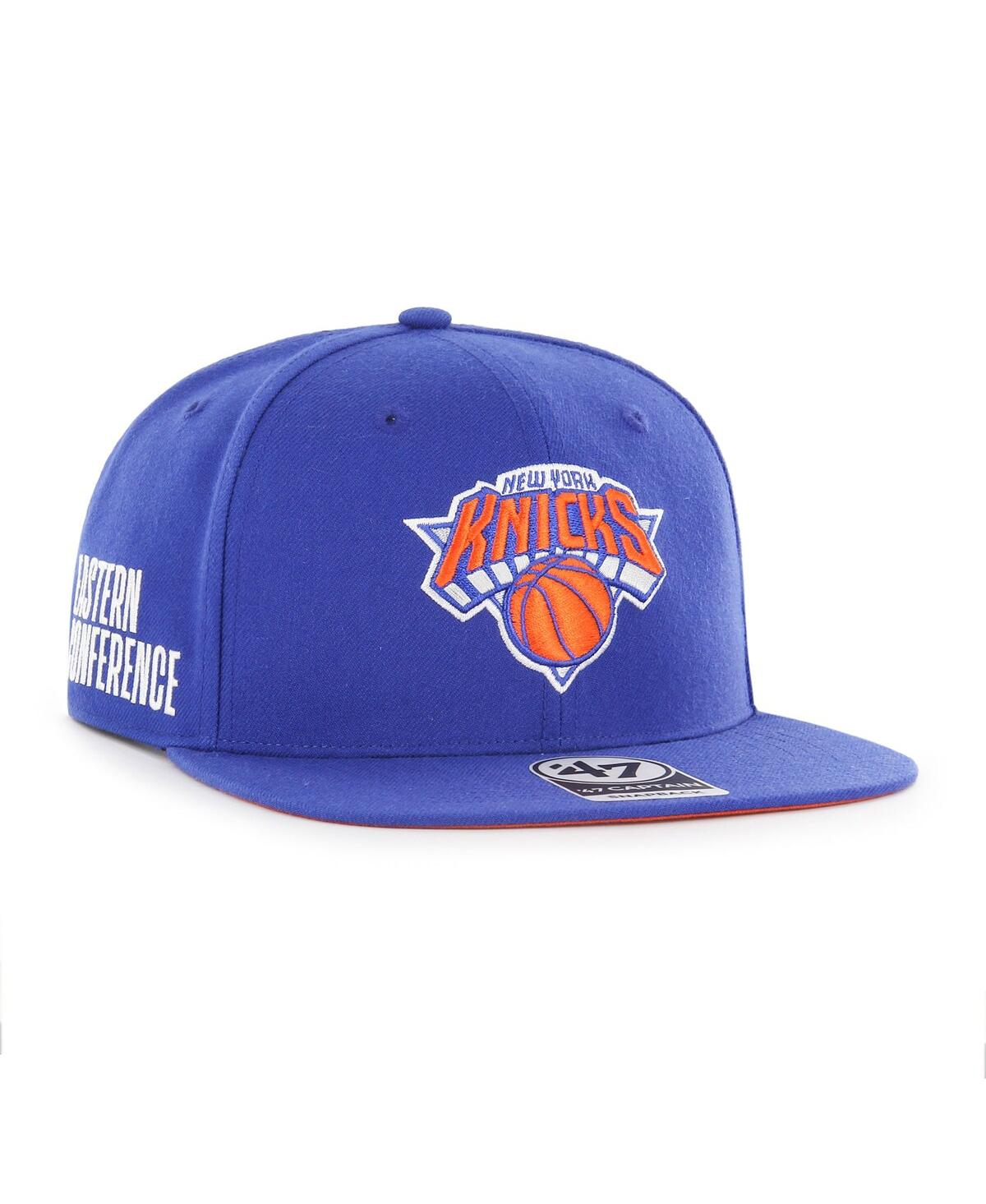 47 Brand Men's ' Blue New York Knicks Sure Shot Captain Snapback Hat