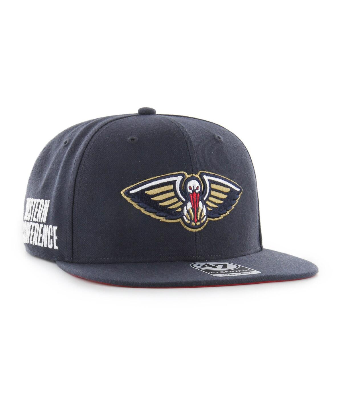 47 Brand Men's ' Navy New Orleans Pelicans Sure Shot Captain Snapback Hat In Navy