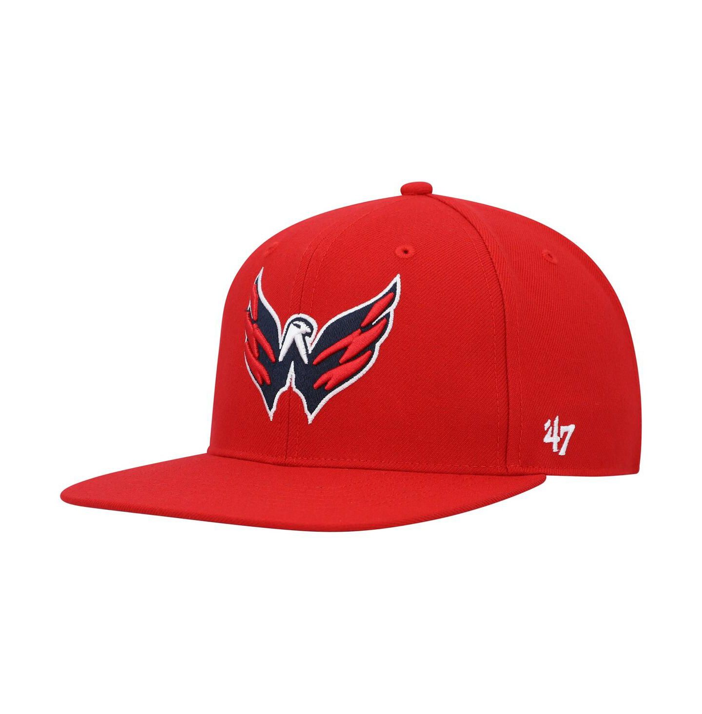 Мужская кепка '47 Brand Red Washington Capitals Sure Shot Captain Snapback Hat — фото 4