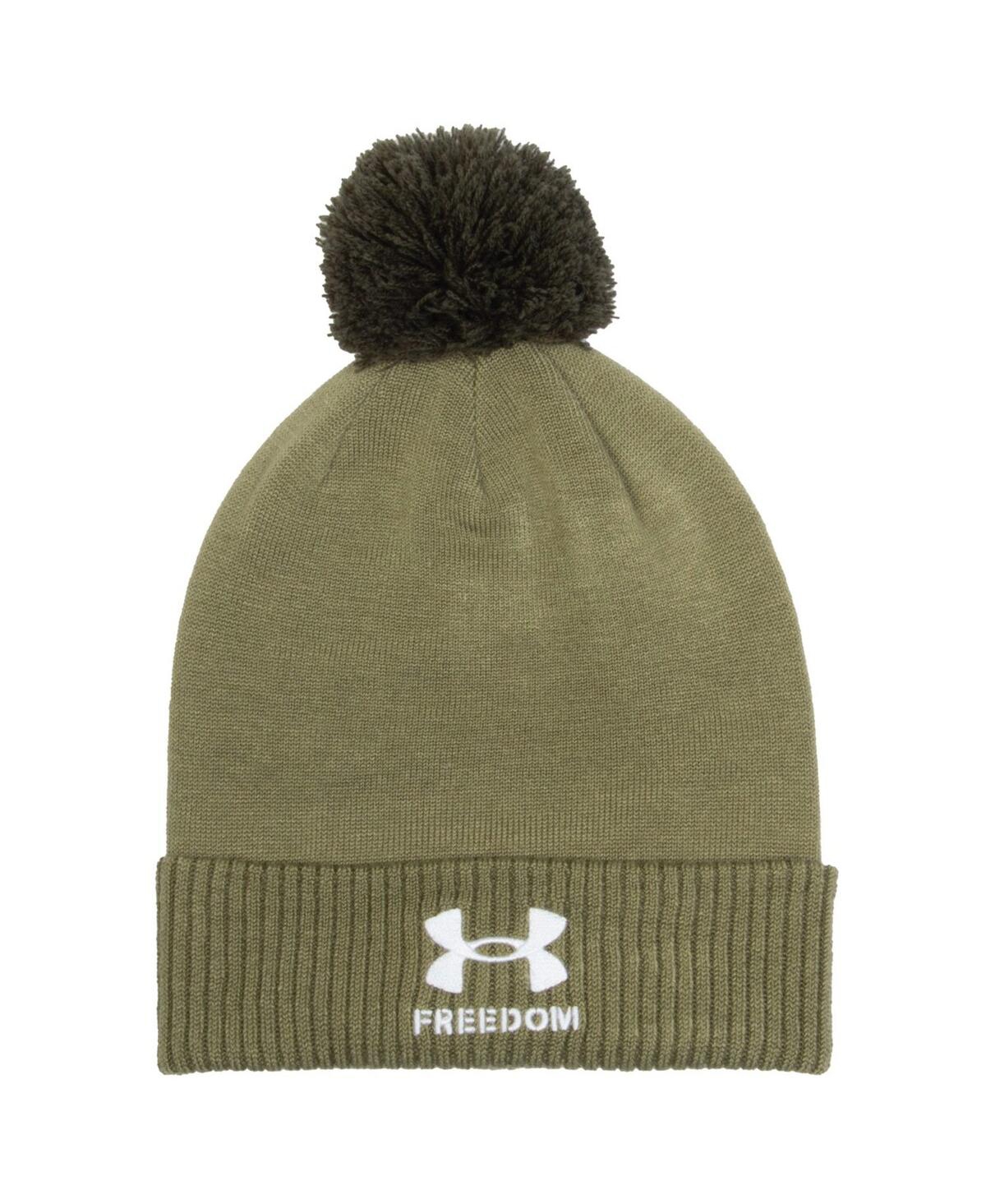 Shop Under Armour Men's  Green Texas Tech Red Raiders Freedom Collection Cuffed Knit Hat With Pom