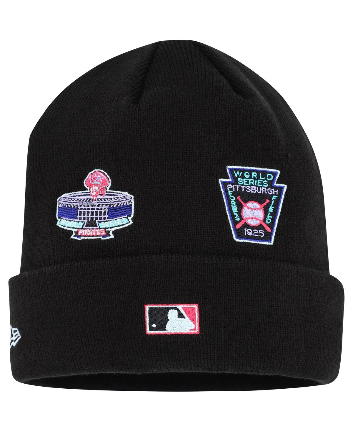 Men's New EraPittsburgh Pirates Polar Lights Cuffed Knit Hat - Black