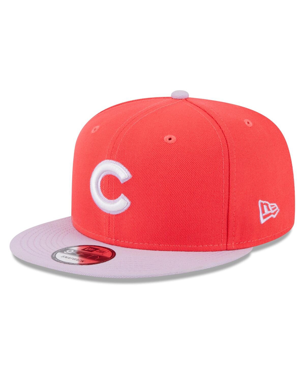 New Era Men's  Red, Purple Chicago Cubs Spring Basic Two-tone 9fifty Snapback Hat In Red,purple
