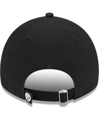 Women's Black Pittsburgh Steelers Leaves 9TWENTY Adjustable Hat