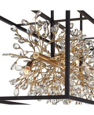 Carrine Linear Pendant Chandelier with Clear Crystal 8-Light Fixture for Dining Room or Kitchen Island