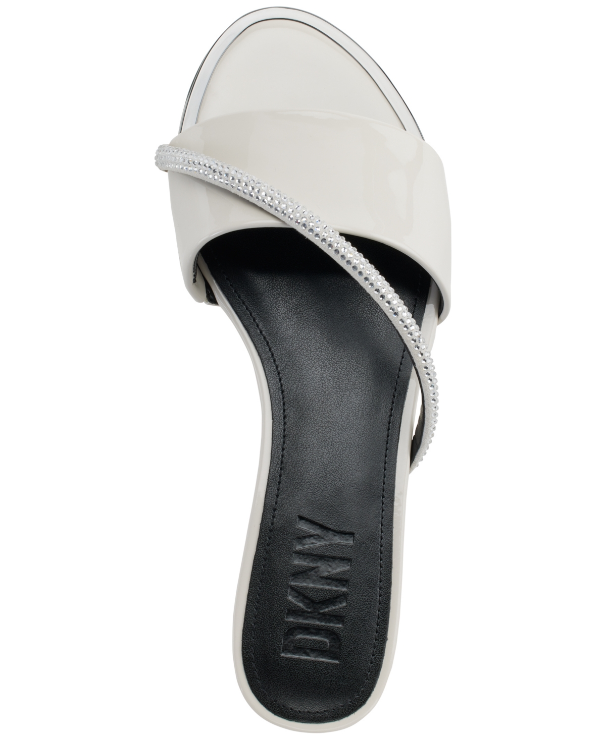 Shop Dkny Women's Tali Slip-on Embellished Slide Sandals In Dark Gunmetal