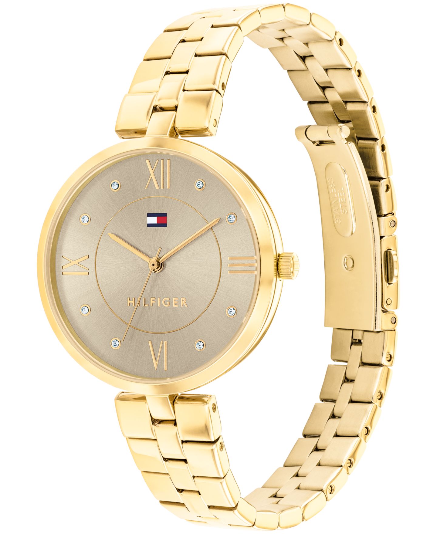 Женские часы Tommy Hilfiger Quartz Gold-Tone Stainless Steel Watch 34mm — фото 2