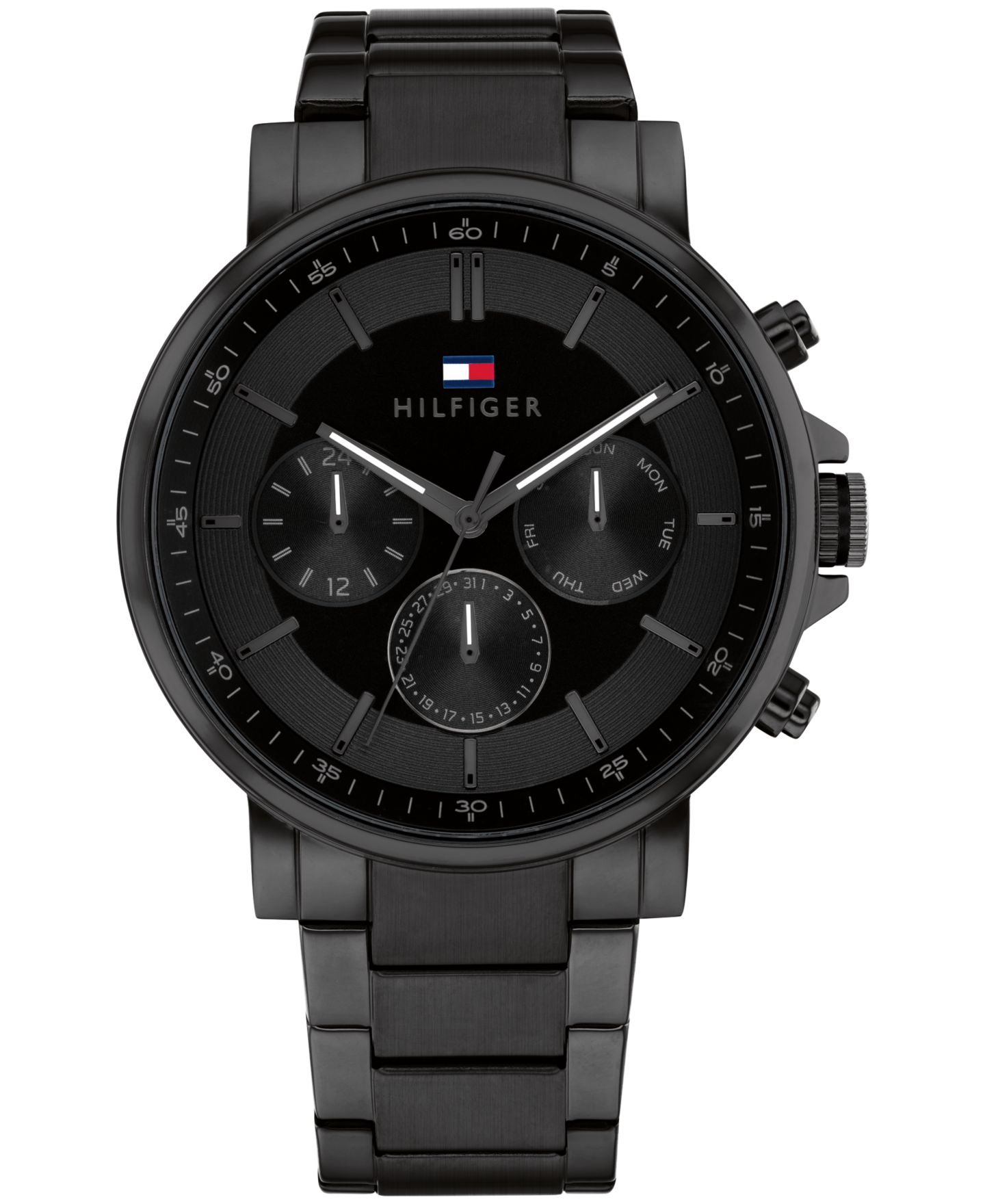 Мужские часы Tommy Hilfiger Multifunction Black Stainless Steel Watch 43mm — фото 1
