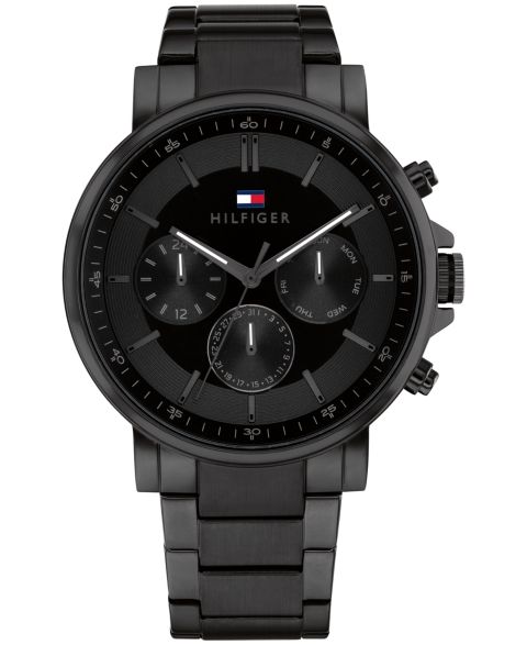 Мужские часы Tommy Hilfiger Multifunction Black Stainless Steel Watch 43mm