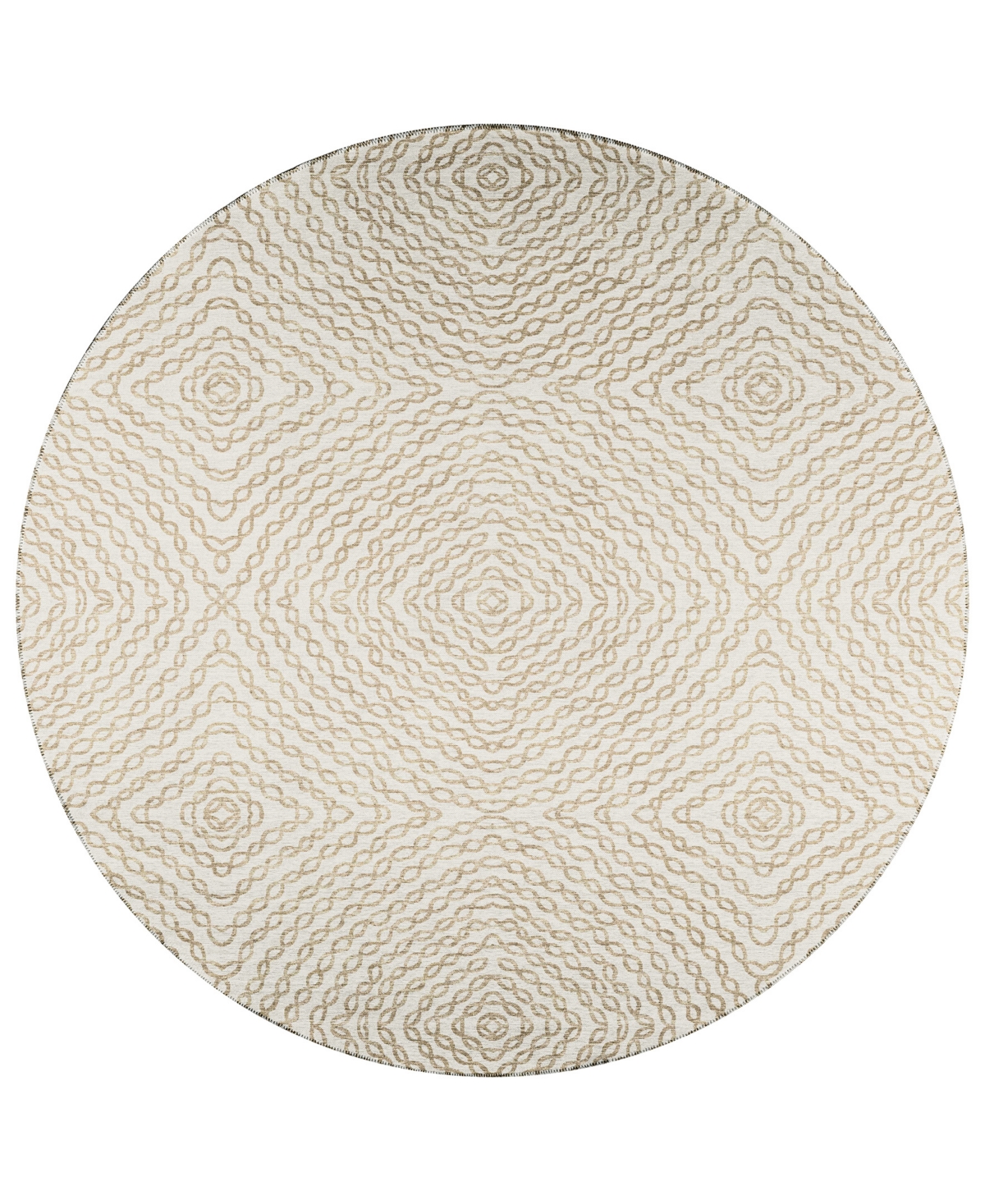 Addison Bravado Outdoor Washable ABV33 8' x 8' Round Area Rug - Ivory