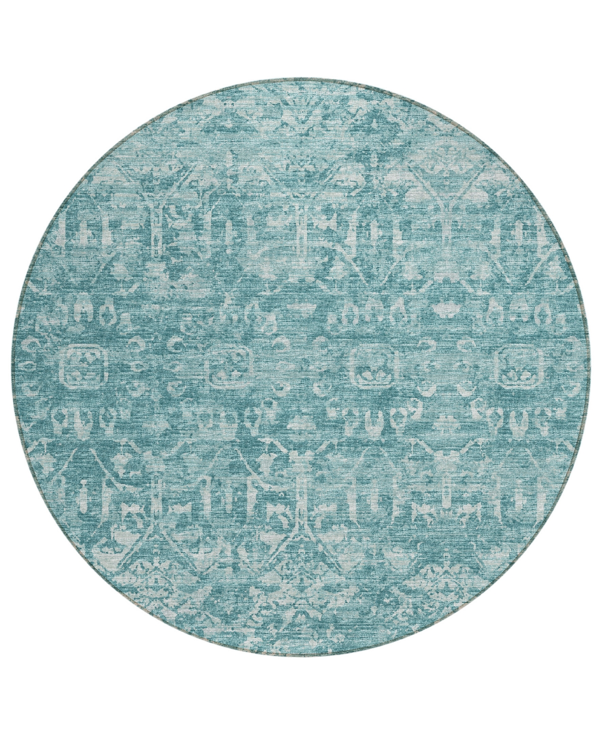 Addison Othello Outdoor Washable AOT31 8' x 8' Round Area Rug - Blue