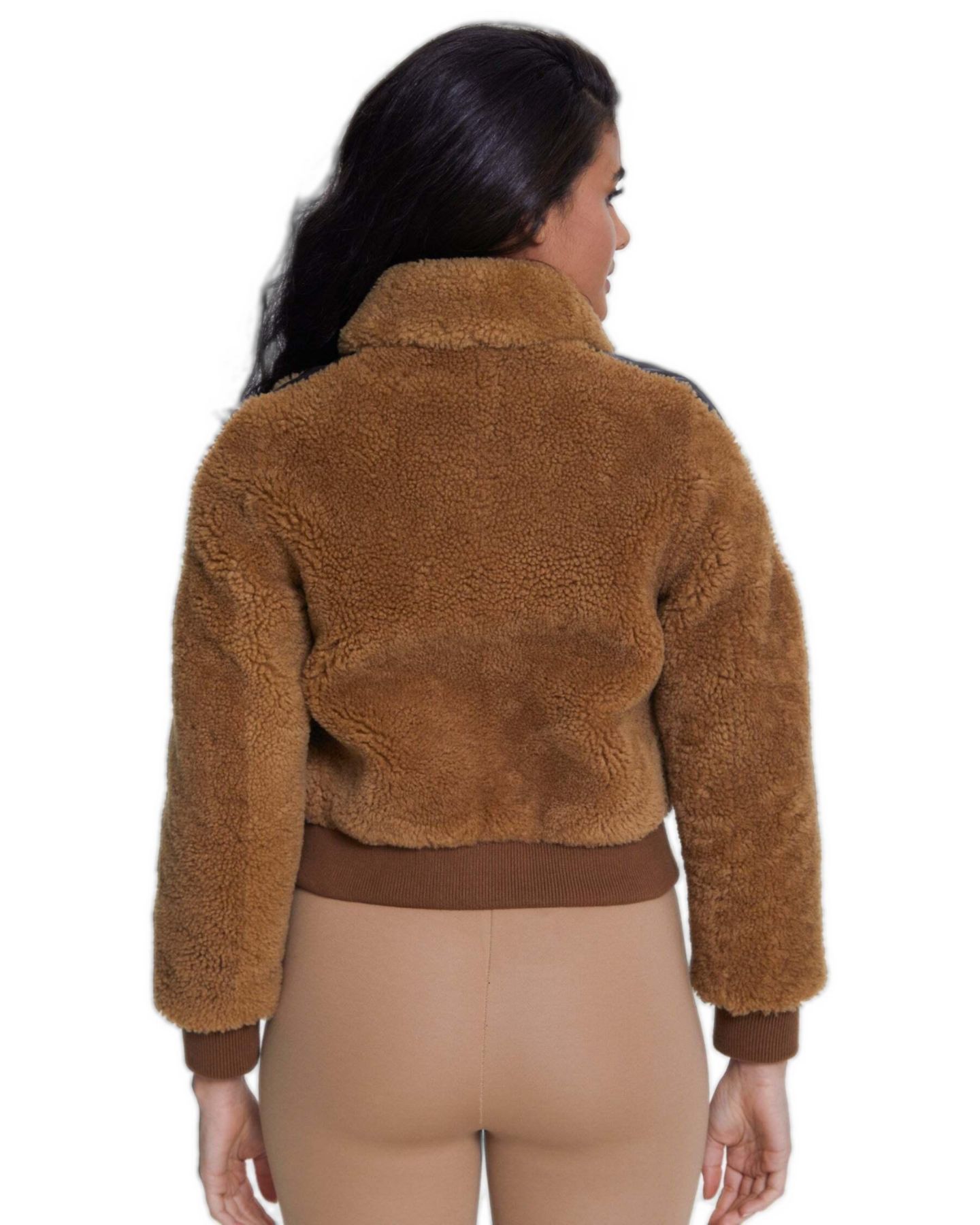 Женская куртка Furniq UK Fashion Jacket, Silky Brown With Ginger Curly Wool, цвет: Коричневый — фото 2