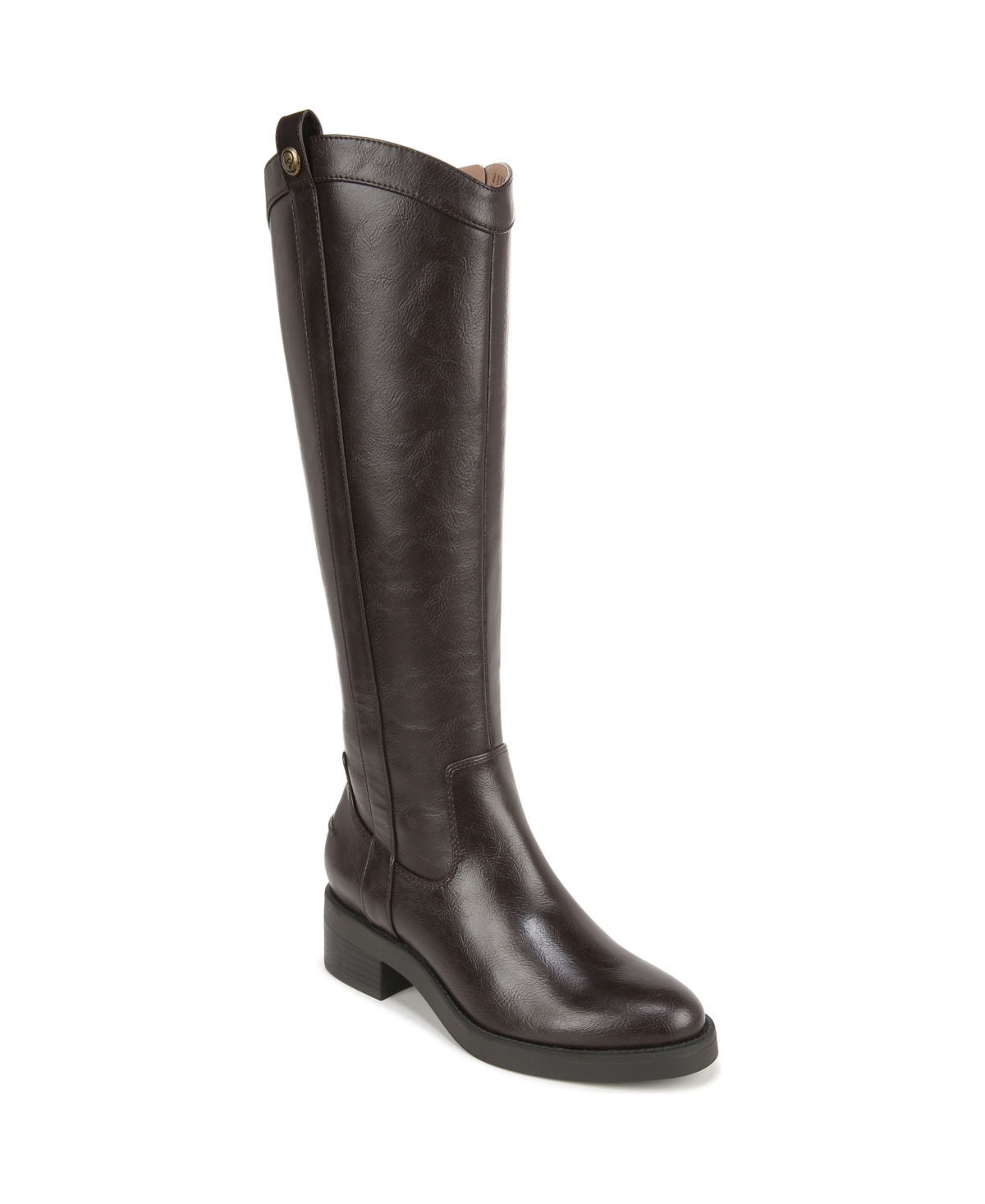 Bridgett Wide Calf Knee High Boots - Walnut Brown Faux Leather