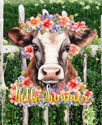 Holiday Wood Welcome Sign Hanging Decoration Hello Summer G. DeBrekht