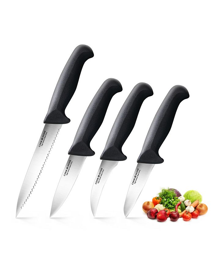  Cook N Home Paring Knife Set 4-Piece, High Carbon German  Stainless Steel Kitchen Knives, Includes-Utility, Paring, Vegetable,  Peeling Knife, Ergonomic Handle, Green : Home & Kitchen