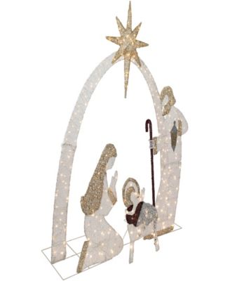 6.75' Light Emitting Diode (LED) Lighted Holy Family Nativity Scene Outdoor Christmas Decoration