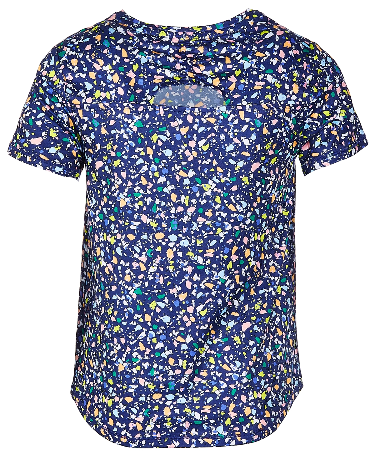 Id Ideology Kids' Big Girls Pebble Printed Short Sleeve T-shirt, Created For Macy's In Tartan Blue