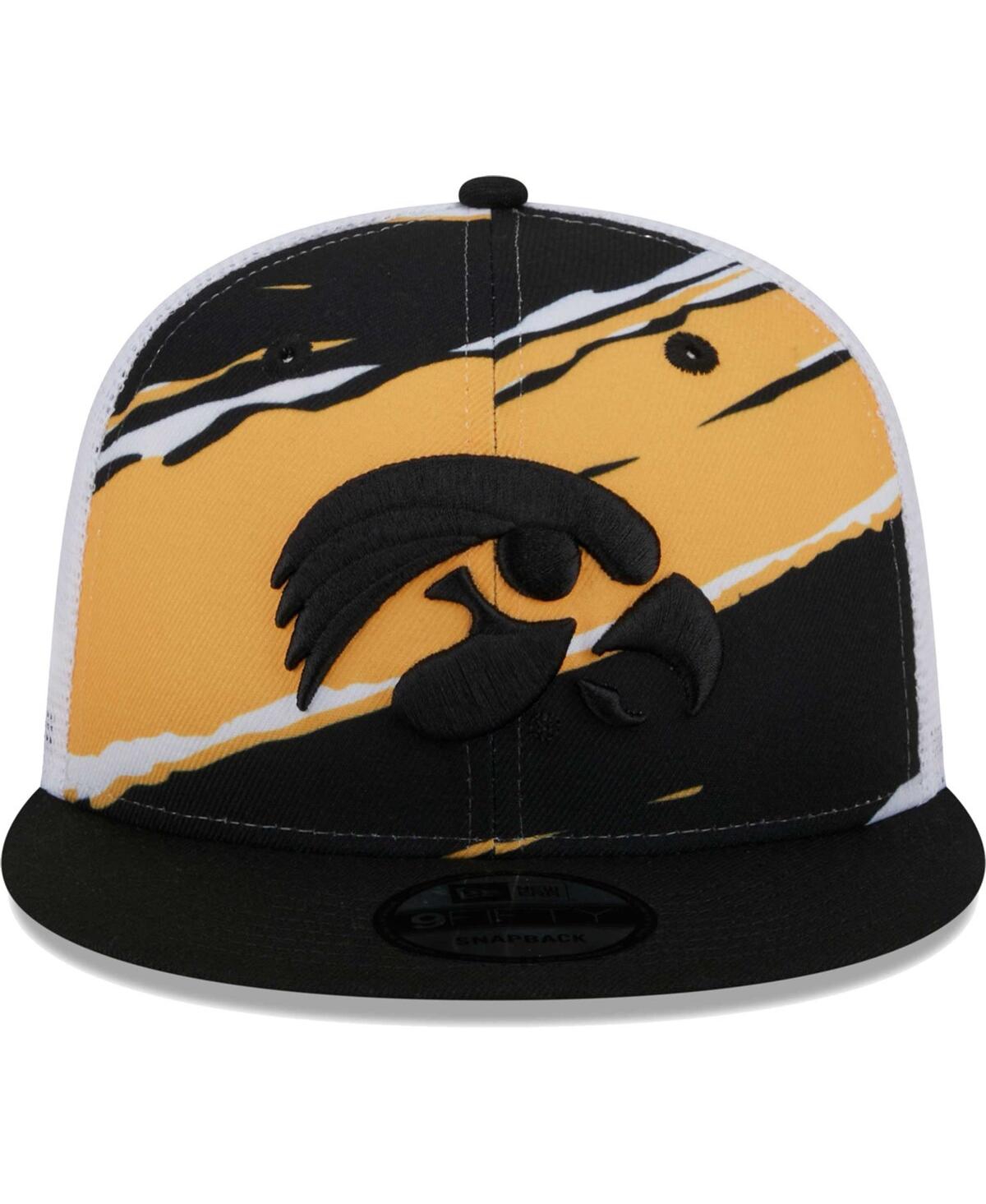 New Era Men's  Black Iowa Hawkeyes Tear Trucker 9fifty Snapback Hat In Black
