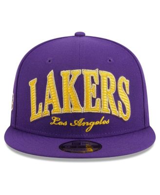 Men's Purple Los Angeles Lakers Golden Tall Text 9FIFTY Snapback Hat