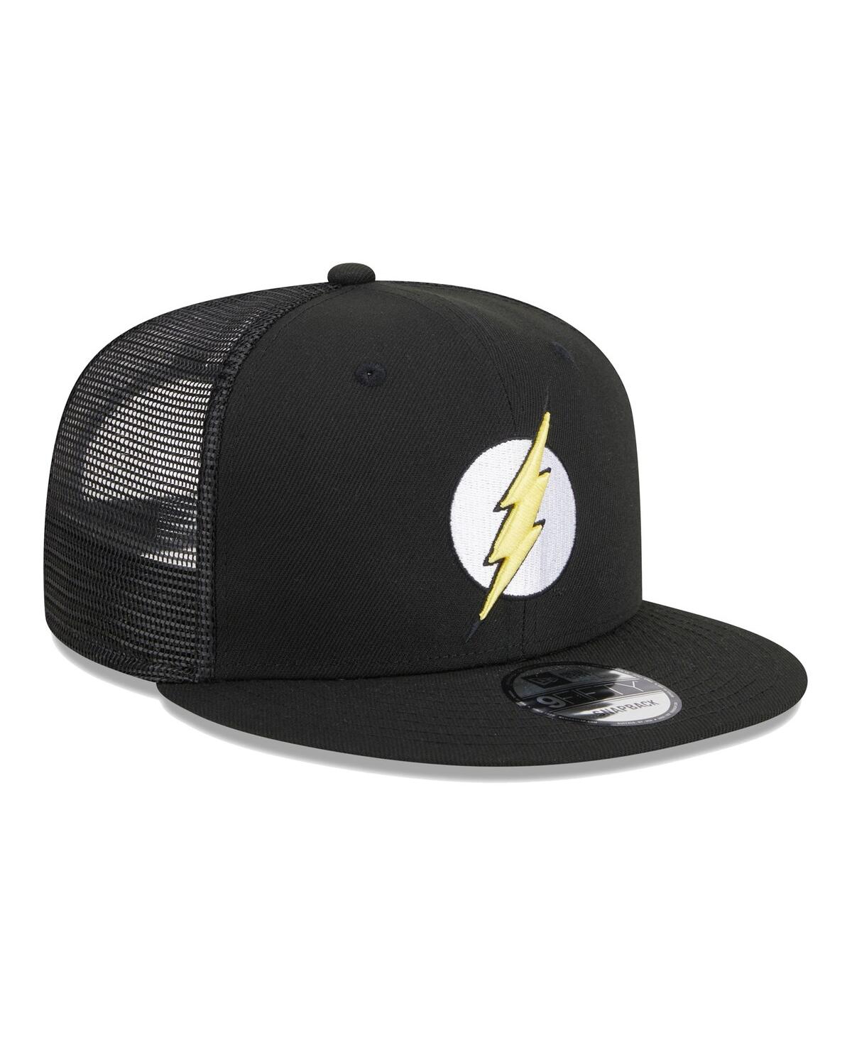 NEW ERA MEN'S NEW ERA BLACK FLASH TRUCKER 9FIFTY SNAPBACK HAT 