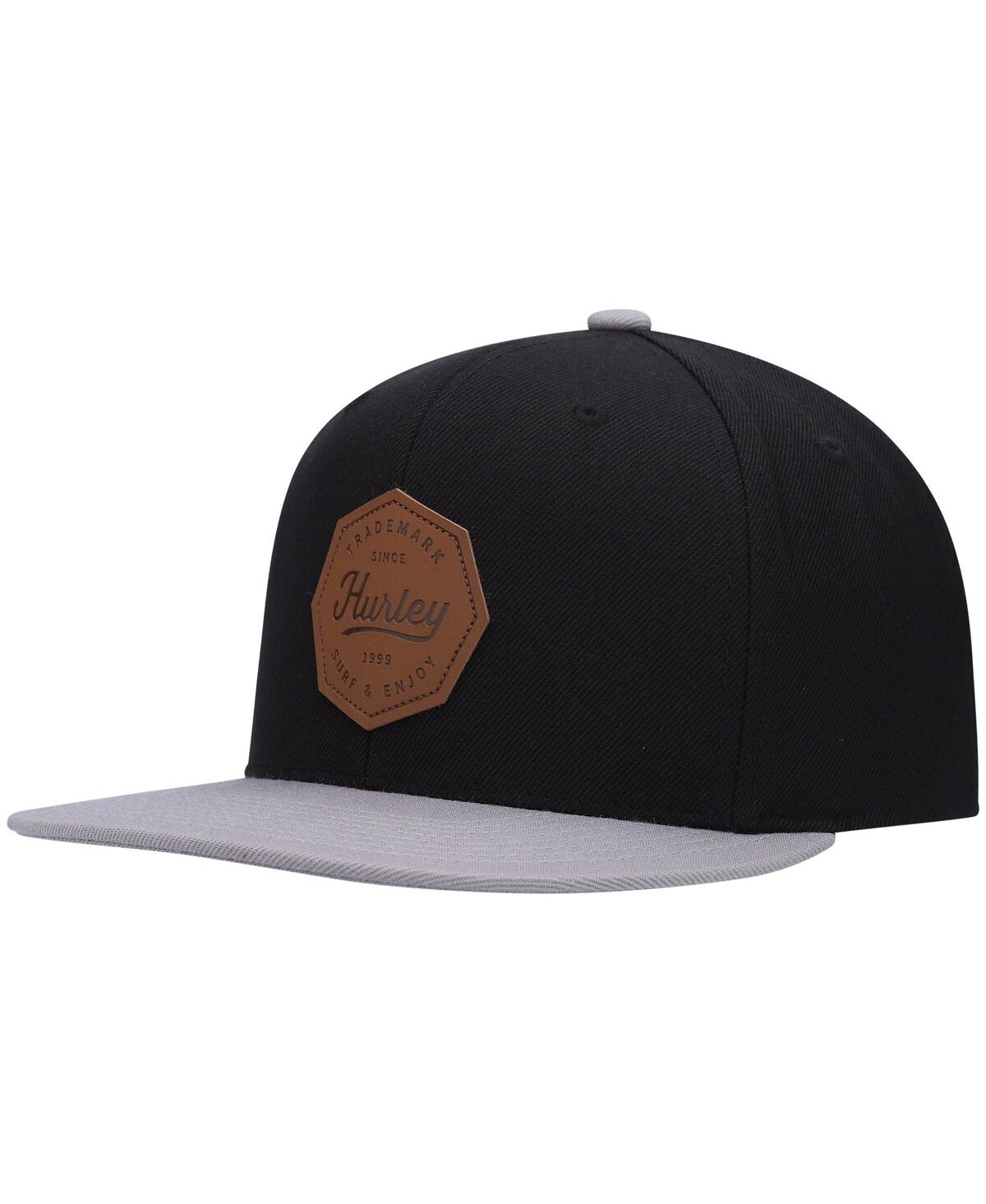 Hurley Men's  Black, Gray Tahoe Snapback Hat In Black,gray
